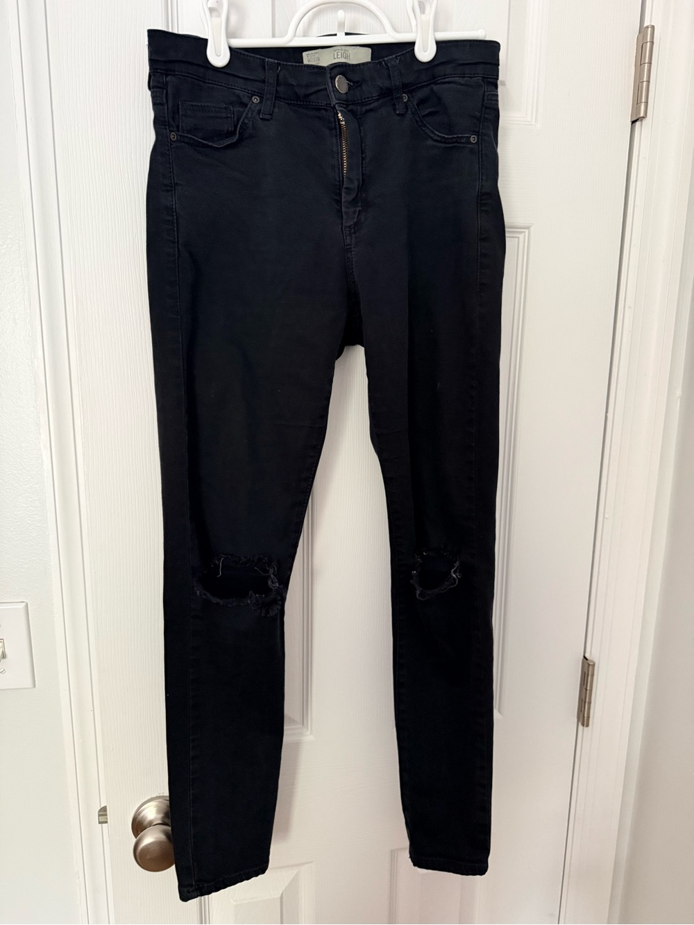 Topshop Leigh Black Denim Jeans
